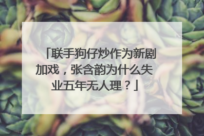 联手狗仔炒作为新剧加戏，张含韵为什么失业五年无人理？