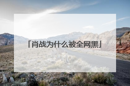 肖战为什么被全网黑