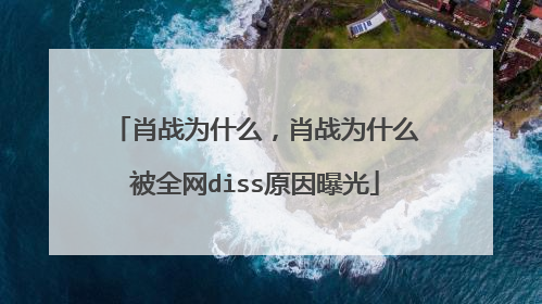 肖战为什么，肖战为什么被全网diss原因曝光