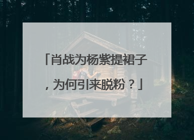 肖战为杨紫提裙子，为何引来脱粉？