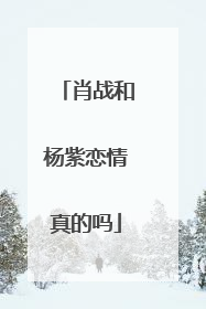 肖战和杨紫恋情真的吗