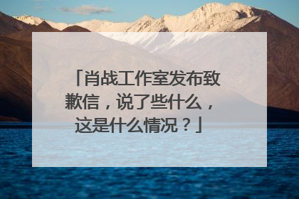 肖战工作室发布致歉信,说了些什么,这是什么情况?