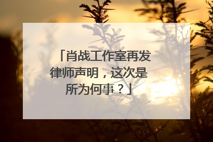 肖战工作室再发律师声明,这次是所为何事?