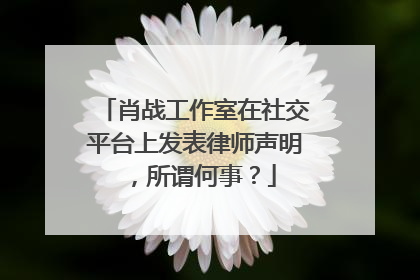 肖战工作室在社交平台上发表律师声明，所谓何事？