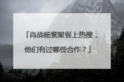 肖战杨紫聚餐上热搜，他们有过哪些合作？
