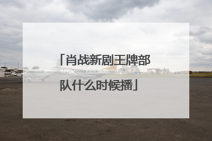 肖战新剧王牌部队什么时候播