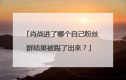 肖战进了哪个自己粉丝群结果被踢了出来？
