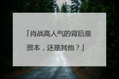 肖战高人气的背后是资本，还是其他？
