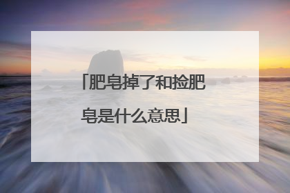肥皂掉了和捡肥皂是什么意思