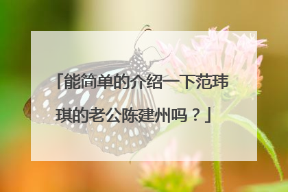 能简单的介绍一下范玮琪的老公陈建州吗？