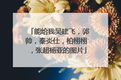 能给我吴建飞，郭帅，秦炎仕，柏栩栩，张超杨亚的图片