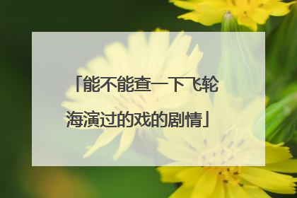 能不能查一下飞轮海演过的戏的剧情