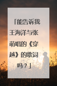 能告诉我王海洋与张萌唱的《穿越》的歌词吗?