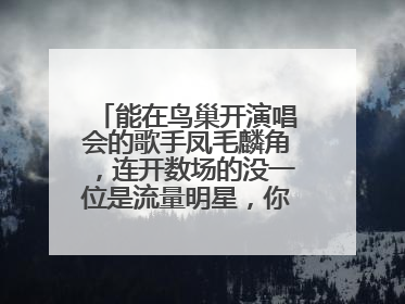能在鸟巢开演唱会的歌手凤毛麟角,连开数场的没一位是流量明星,你怎么看?