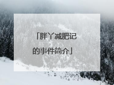 胖丫减肥记的事件简介