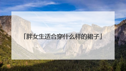 胖女生适合穿什么样的裙子