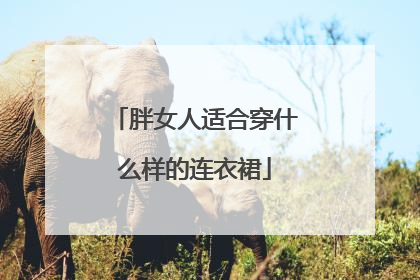 胖女人适合穿什么样的连衣裙