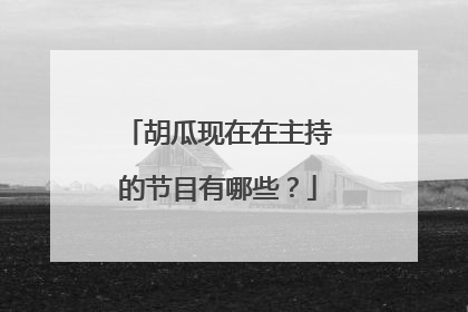 胡瓜现在在主持的节目有哪些?