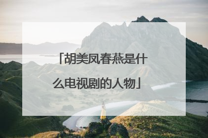 胡美凤春燕是什么电视剧的人物