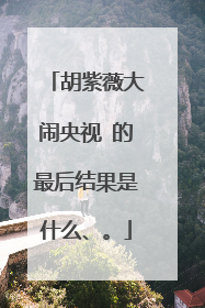 胡紫薇大闹央视 的最后结果是什么、。