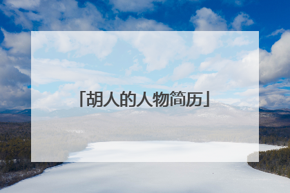 胡人的人物简历