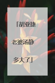 胡亚捷老婆汤静多大了