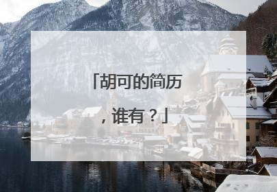 胡可的简历,谁有?