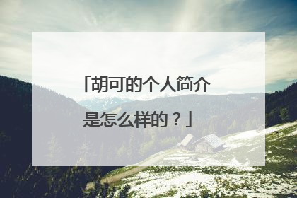 胡可的个人简介是怎么样的?