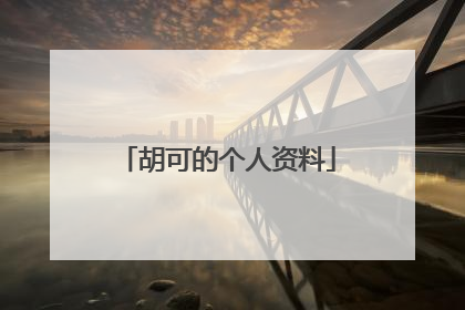 胡可的个人资料