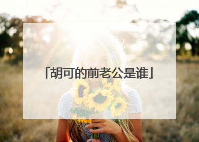 胡可的前老公是谁