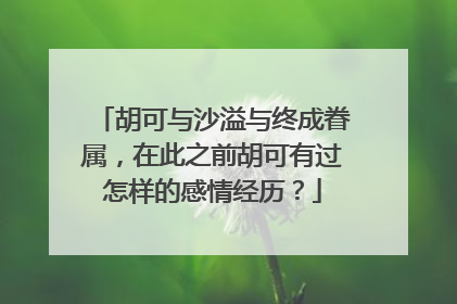 胡可与沙溢与终成眷属,在此之前胡可有过怎样的感情经历?