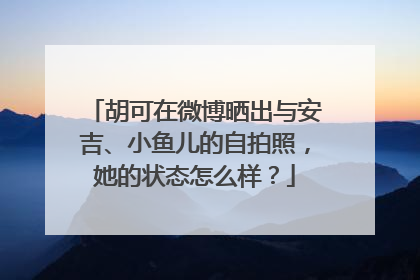 胡可在微博晒出与安吉、小鱼儿的自拍照，她的状态怎么样？