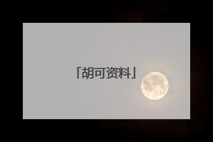 胡可资料