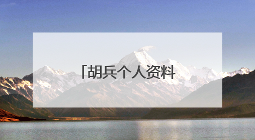 胡兵个人资料及胡兵老婆