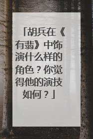 胡兵在《有翡》中饰演什么样的角色?你觉得他的演技如何?