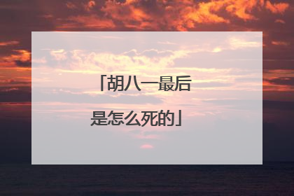 胡八一最后是怎么死的