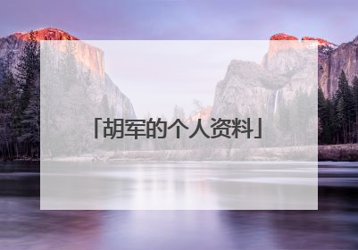 胡军的个人资料