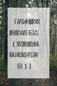 胡冰卿双胞胎胡玉洁（双胞胎妹妹成知名演员）