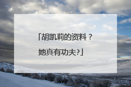 胡凯莉的资料?她真有功夫?