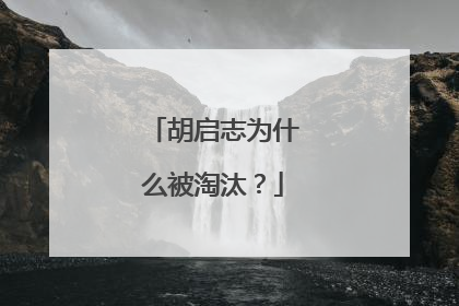 胡启志为什么被淘汰?