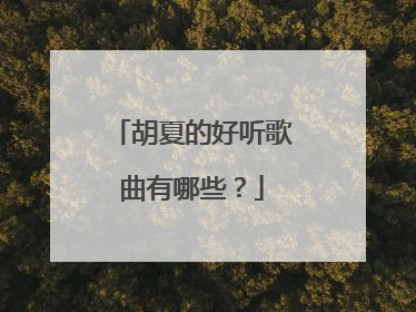 胡夏的好听歌曲有哪些?
