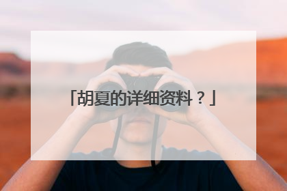 胡夏的详细资料?