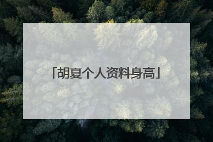 胡夏个人资料身高