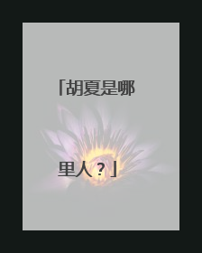 胡夏是哪里人?
