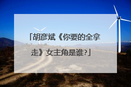 胡彦斌《你要的全拿走》女主角是谁?