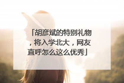 胡彦斌的特别礼物，将入学北大，网友直呼怎么这么优秀