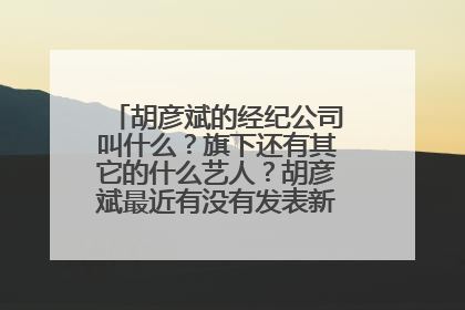 胡彦斌的经纪公司叫什么?旗下还有其它的什么艺人?胡彦斌最近有没有发表新专辑,谢谢