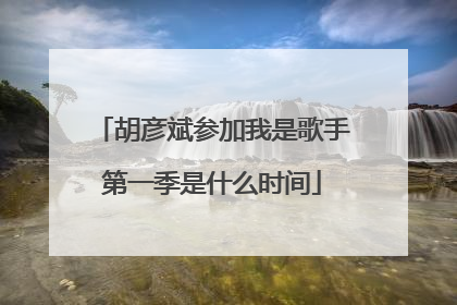 胡彦斌参加我是歌手第一季是什么时间