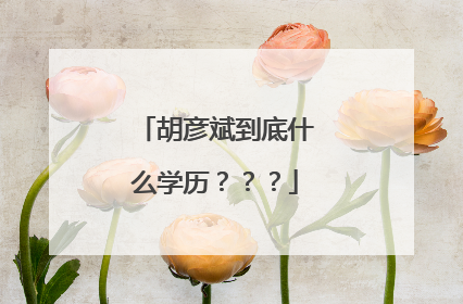 胡彦斌到底什么学历???