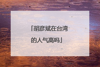 胡彦斌在台湾的人气高吗